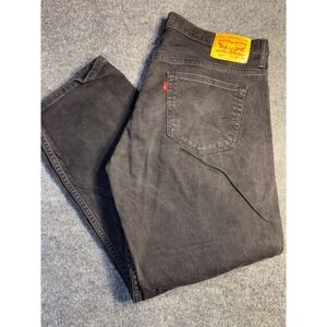 Levi's 569 Jeans Mens 36x30 Black Denim Red Tab Grunge Americana Straight Leg